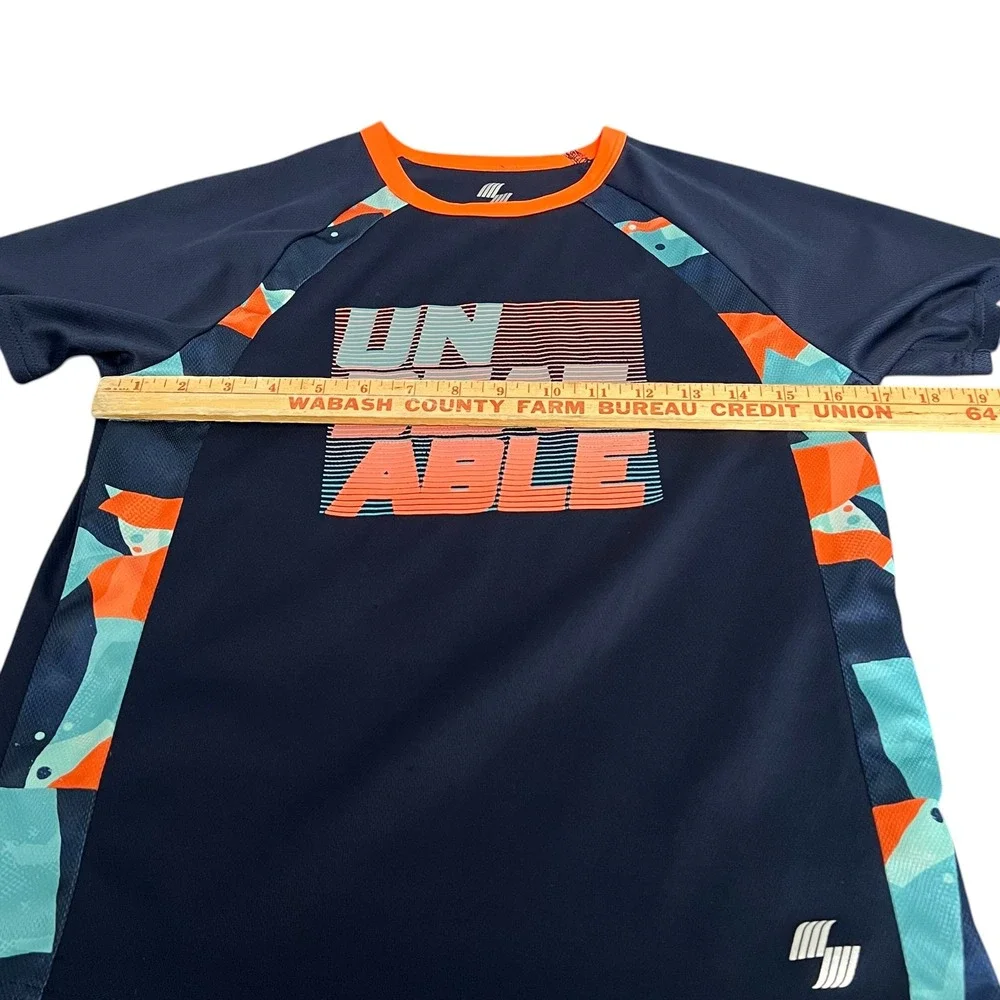 Place Sport Boys Navy Orange Unbeatable Activewear Shirt and Shorts Set Size L - Picture 3 of 13